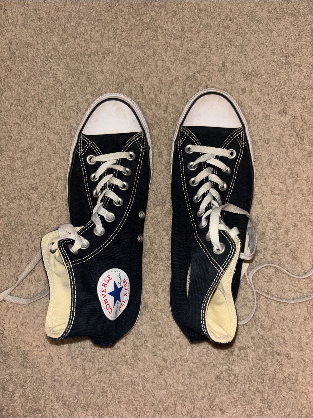 Converse Women's Black Chuck Taylor All Star High Top Sneakers - Picture 2 of 4